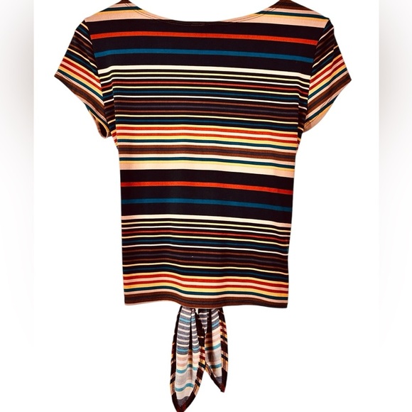 Jules & Leopold retro striped tshirt, Medium, knotted, 70s Hippie Boho - Picture 6 of 7